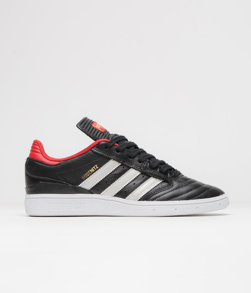 Adidas Busenitz Shoes in Core Black and Zero Metallic / Better Scarlet