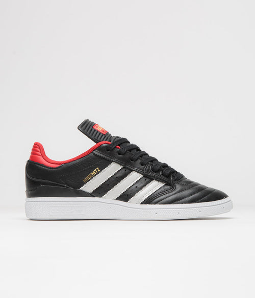 Adidas Busenitz Shoes in Core Black and Zero Metallic / Better Scarlet