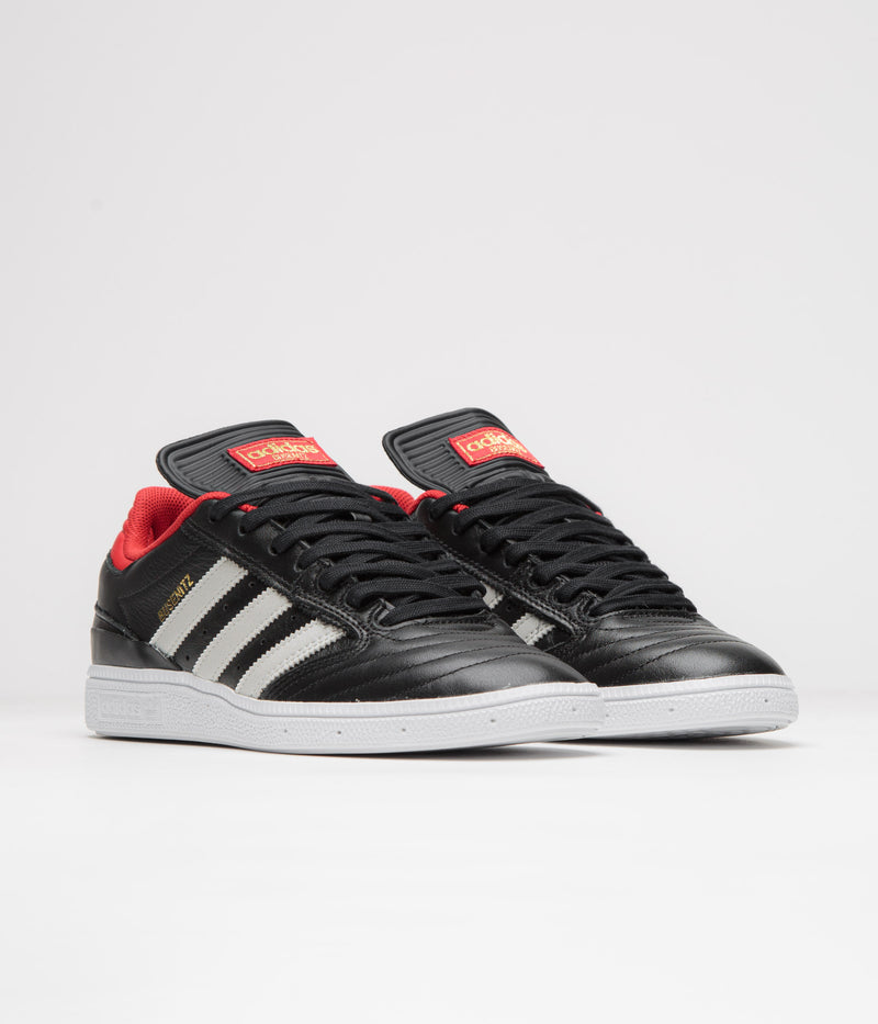 Adidas Busenitz Shoes in Core Black and Zero Metallic / Better Scarlet