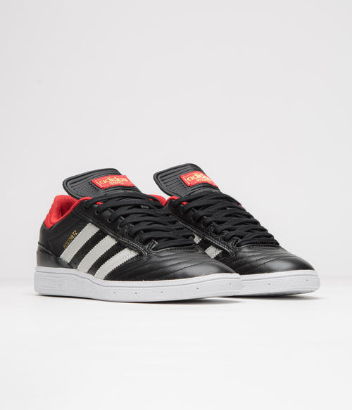 Adidas Busenitz Shoes in Core Black and Zero Metallic / Better Scarlet
