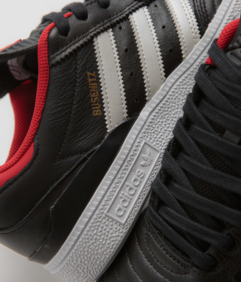 Adidas Busenitz Shoes in Core Black and Zero Metallic / Better Scarlet