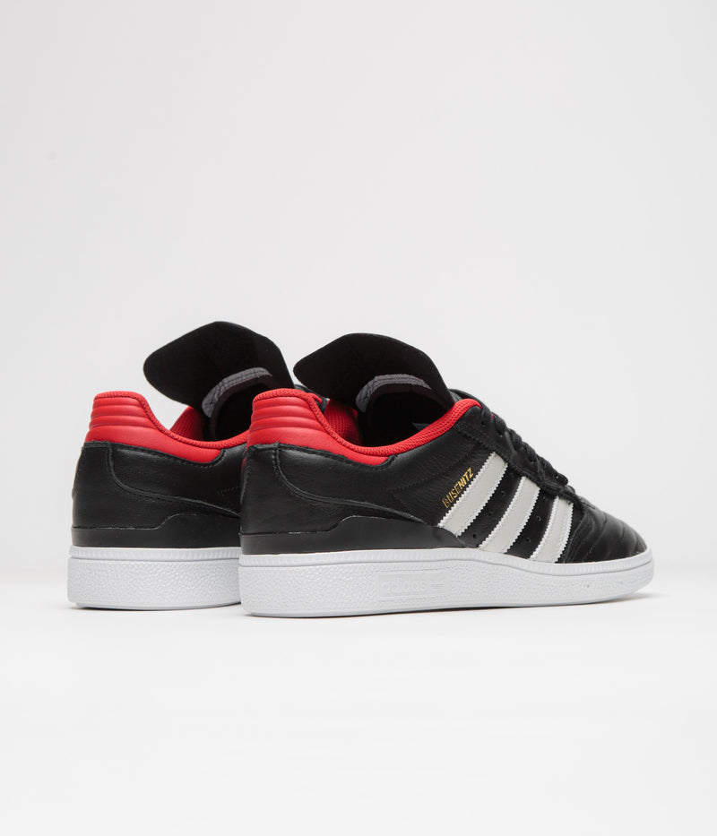Adidas Busenitz Shoes in Core Black and Zero Metallic / Better Scarlet