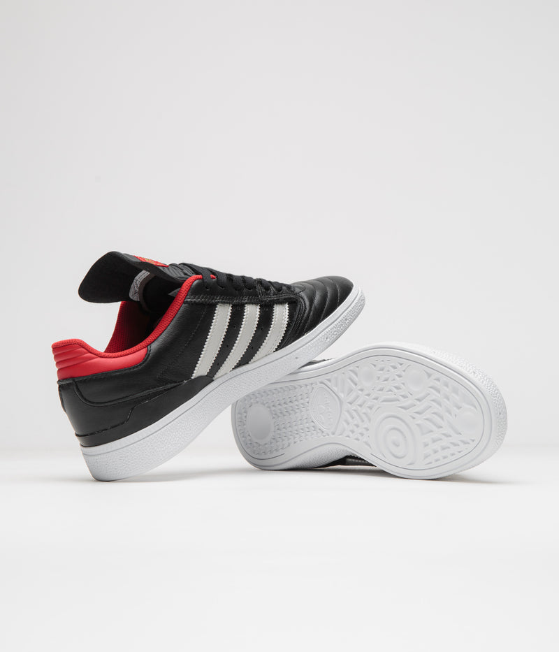 Adidas Busenitz Shoes in Core Black and Zero Metallic / Better Scarlet
