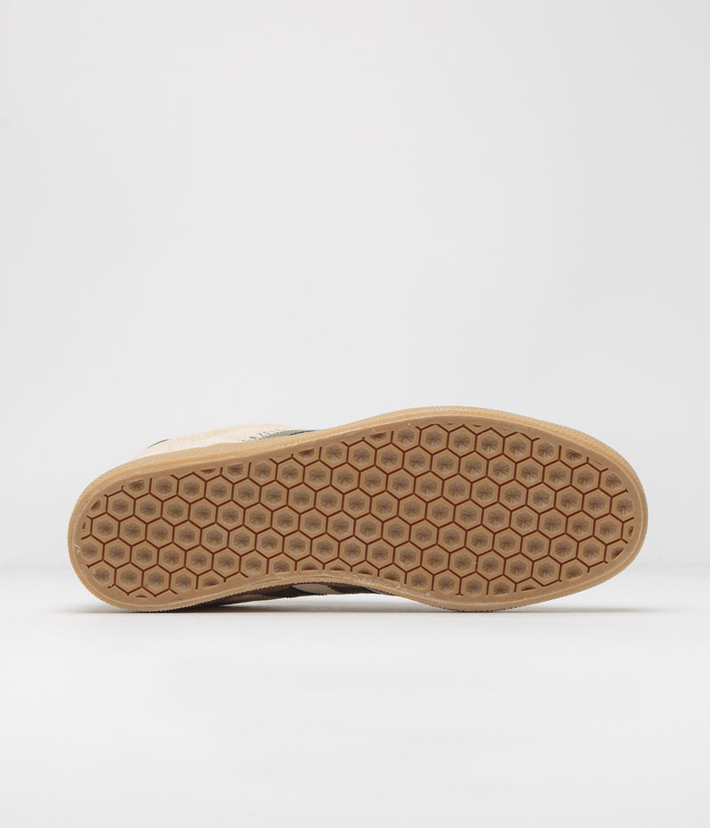 Adidas Gazelle ADV Shoes in Ecru Tint and Focus Olive / Gum