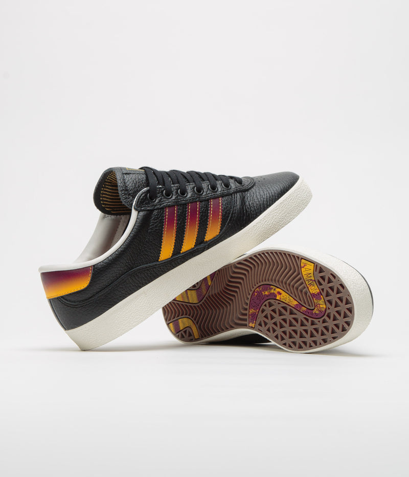Adidas Puig Indoor Shoes in Core Black and Shadow Red / Crew Yellow