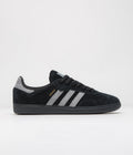 Adidas Samba ADV Shoes in Core Black and Grey Four / Gold Metallic