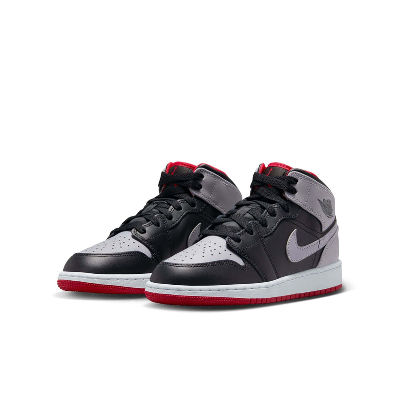 Air Jordan Footwear 3.5Y / BLACK/CEMENT GREY-FIRE RED-WHITE Air Jordan 1 Mid (GS)