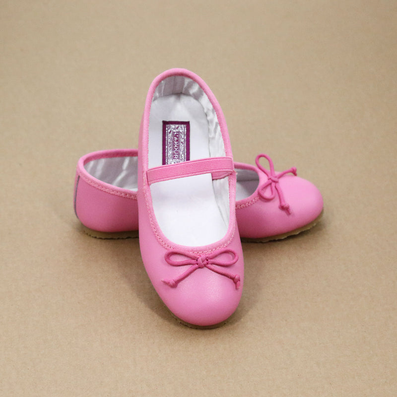 Alia Toddler Girls Classic Malibu Pink Leather Ballet Flats - Ballerina Flats - Petitfoot.com