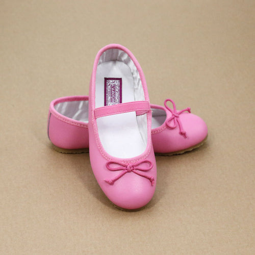 Alia Toddler Girls Classic Malibu Pink Leather Ballet Flats - Ballerina Flats - Petitfoot.com