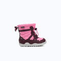 Xero Shoes Alpine Pull-On Little Kids Boots in Pink and Maroon with Toe Facing Right