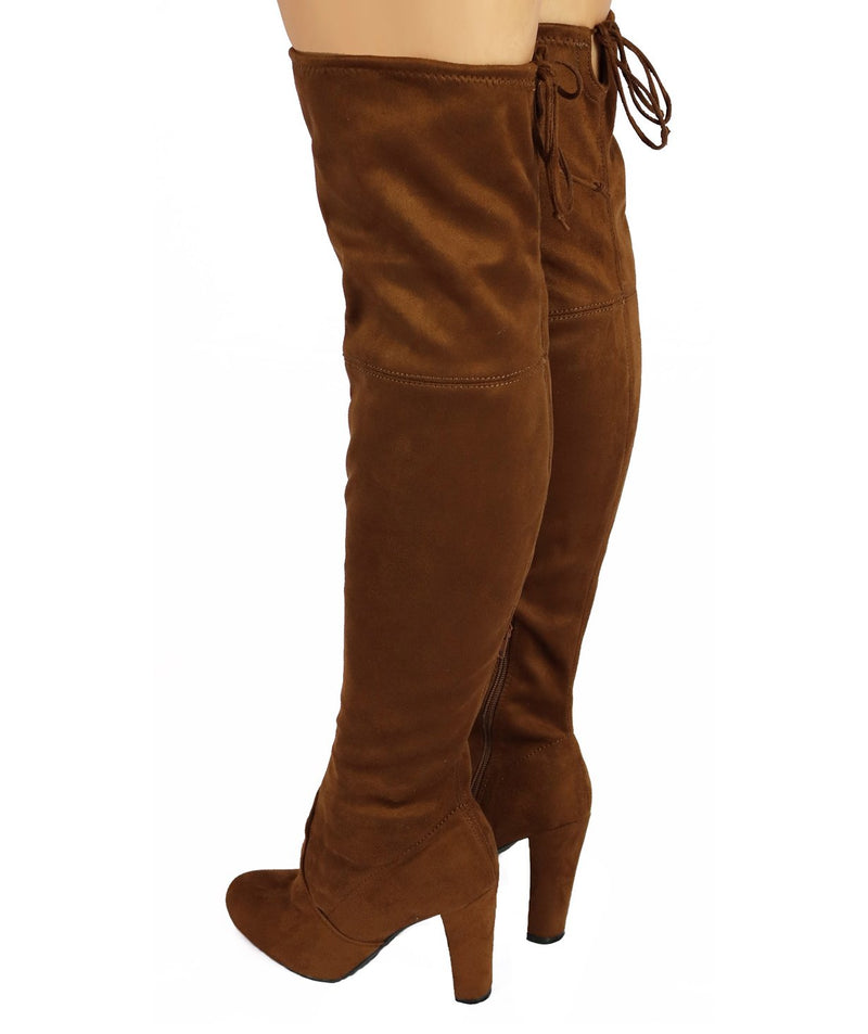 Amaya-01 - Wild Diva - Over the Knee Block Heel Boots - ShoeFad