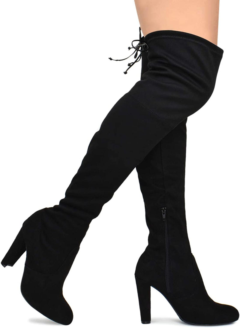 Amaya-01 - Wild Diva - Over the Knee Block Heel Boots - ShoeFad
