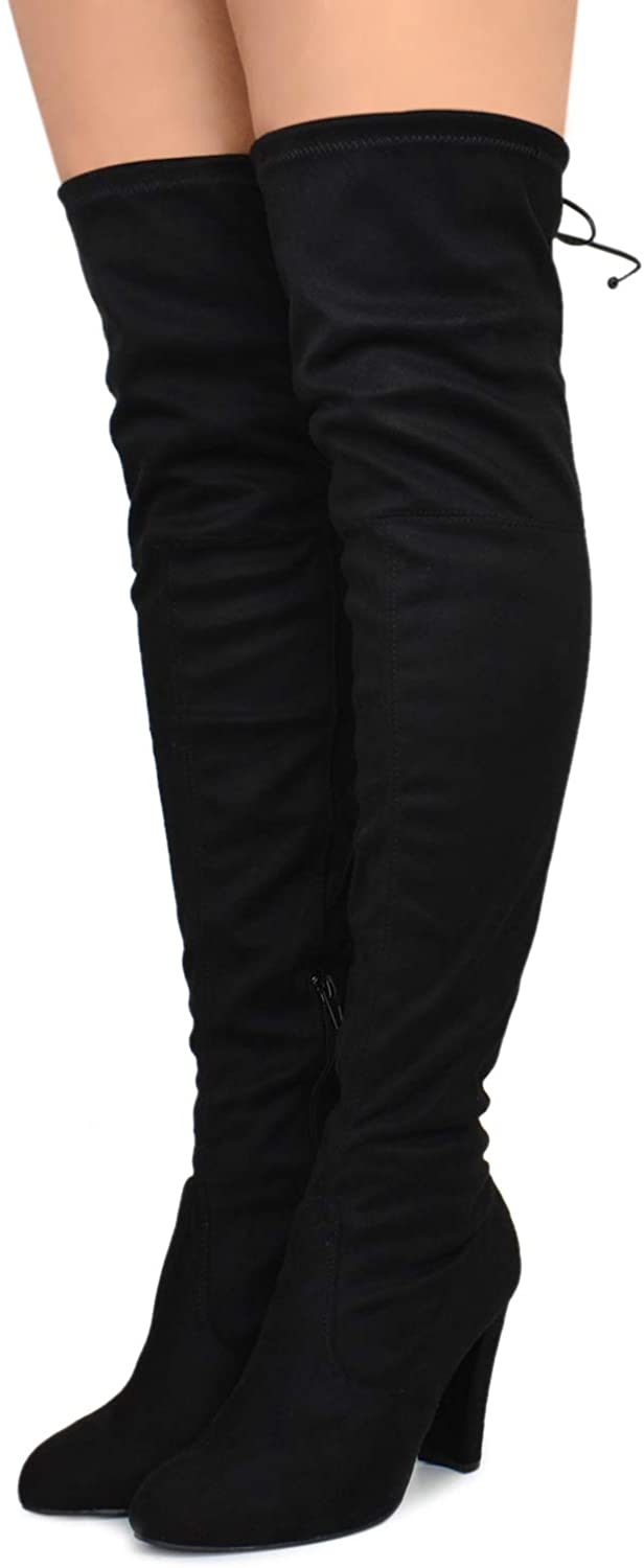 Amaya-01 - Wild Diva - Over the Knee Block Heel Boots - ShoeFad