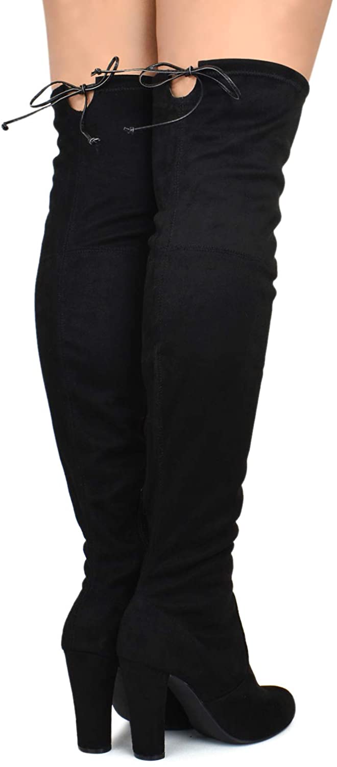 Amaya-01 - Wild Diva - Over the Knee Block Heel Boots - ShoeFad