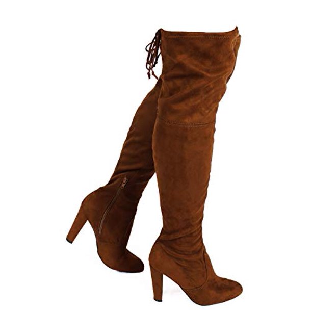 Amaya-01 - Wild Diva - Over the Knee Block Heel Boots - ShoeFad