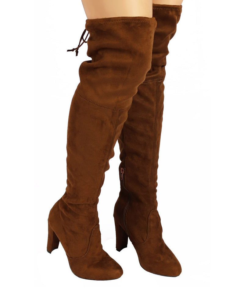 Amaya-01 - Wild Diva - Over the Knee Block Heel Boots - ShoeFad