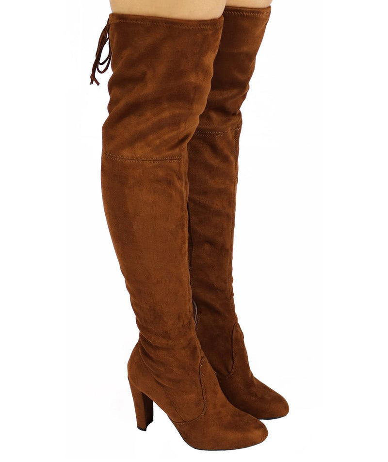 Amaya-01 - Wild Diva - Over the Knee Block Heel Boots - ShoeFad