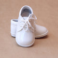 Angel Baby Boys Classic Patent White Lace Ups - Petitfoot.com