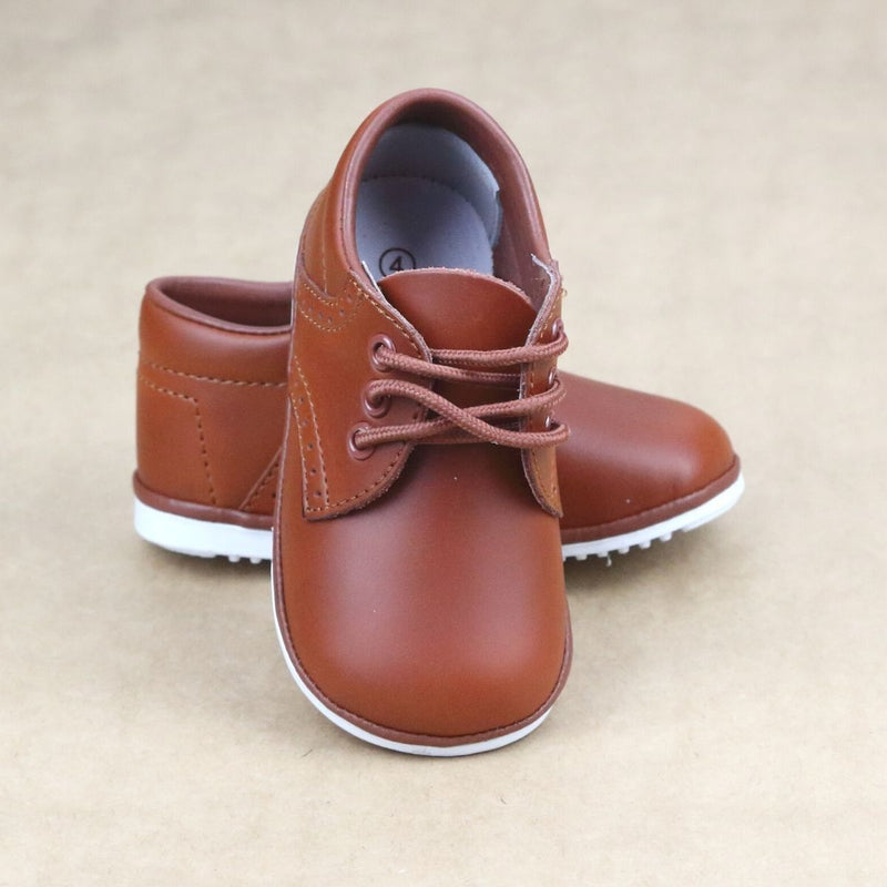 Angel Baby Boys Classic Cognac Leather Lace Ups - Petit Foot