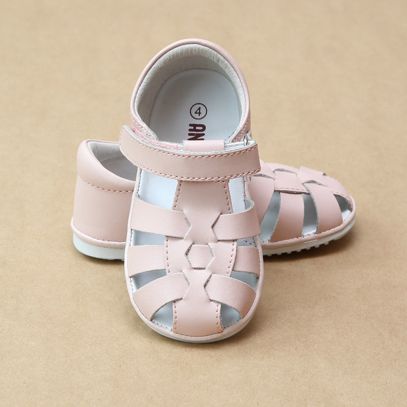 Angel Baby Girls Christie Leather Fisherman Sandal - Petitfoot.com
