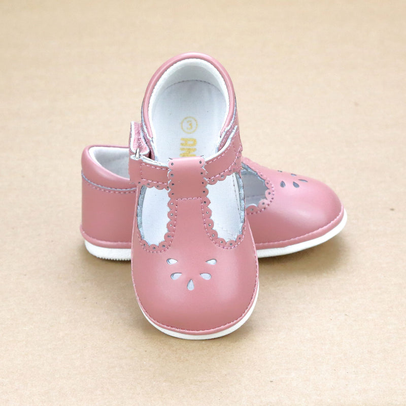 Angel Baby Girls Vintage Rose Dottie Scalloped Perforated Mary Jane - Petitfoot.com