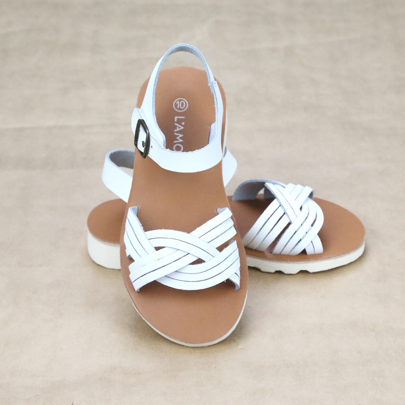 Athena Girls Braided Leather Sandal