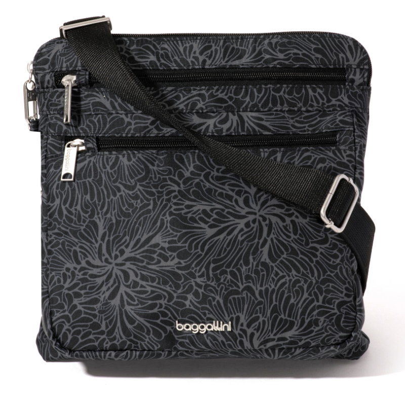Baggallini Securtex Anti-Theft Crossbody – Midnight Blossom