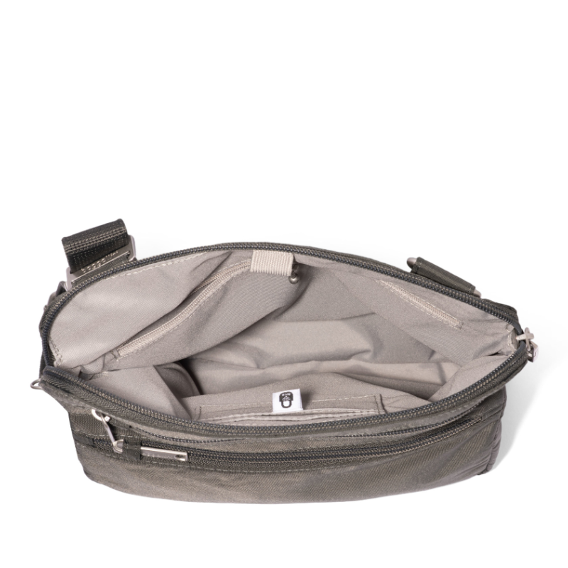 Baggallini Securtex Anti-Theft Large Crossbody - Charcoal
