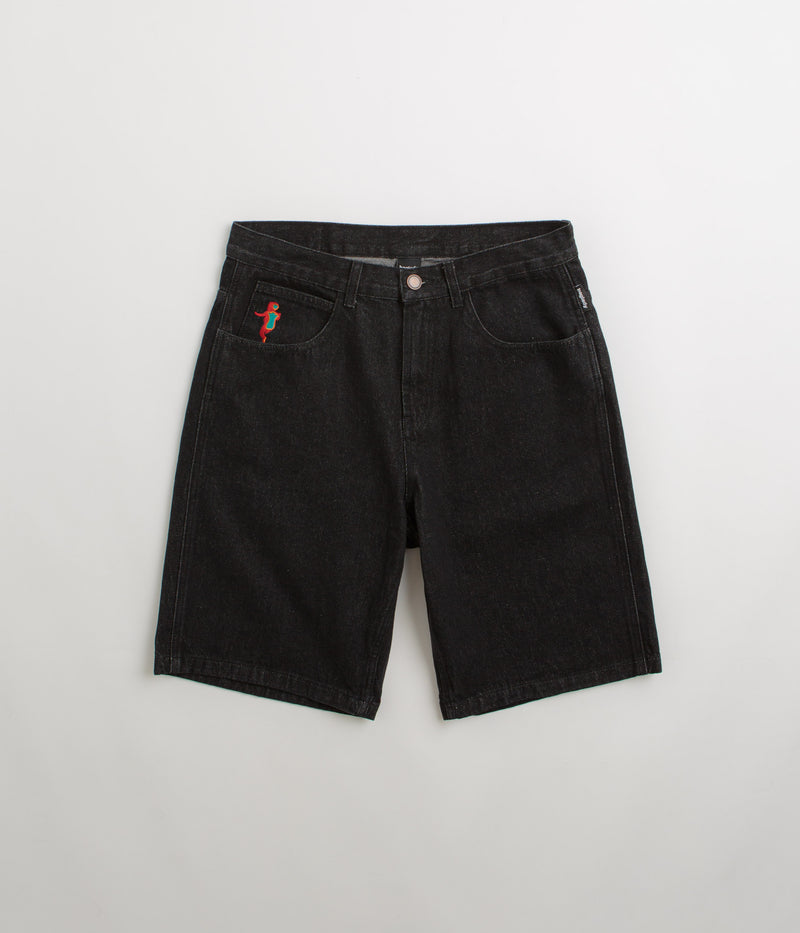 Baglady Warp Denim Shorts in Black