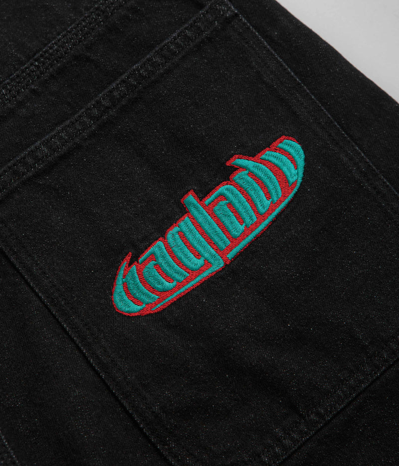 Baglady Warp Denim Shorts in Black