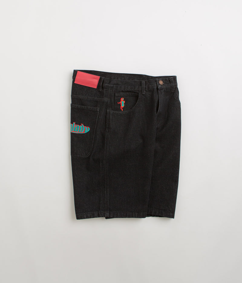 Baglady Warp Denim Shorts in Black
