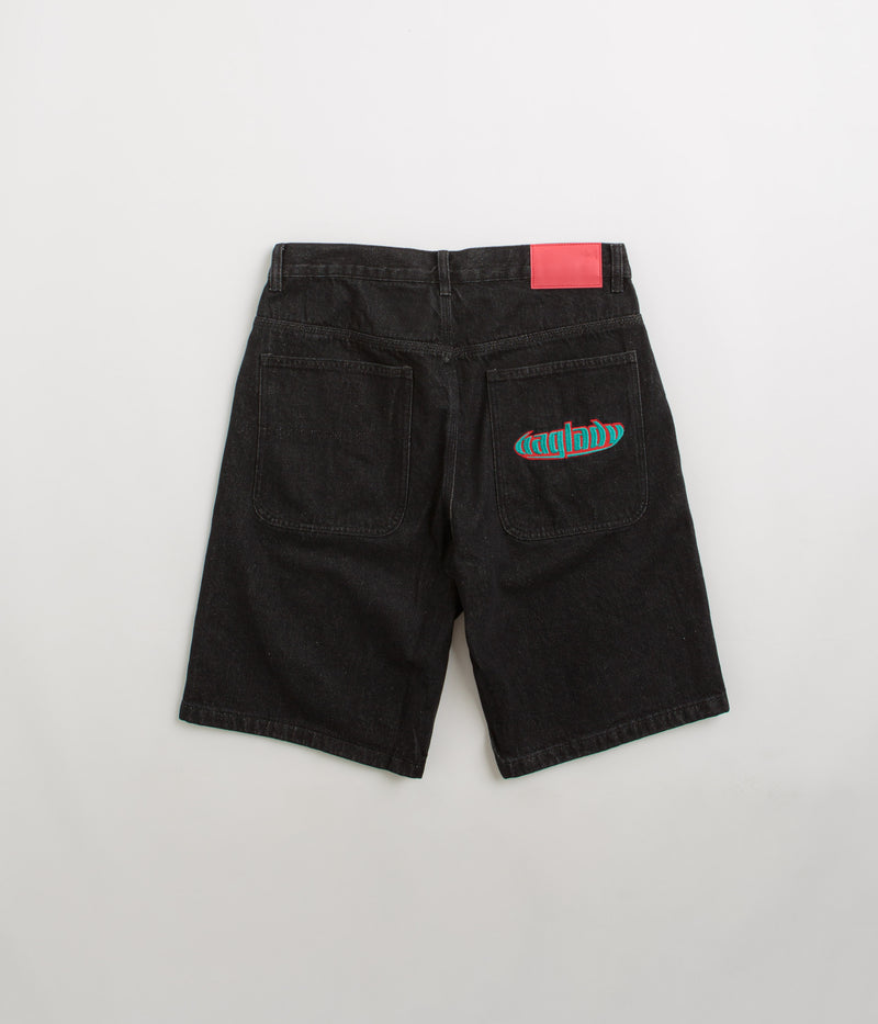 Baglady Warp Denim Shorts in Black
