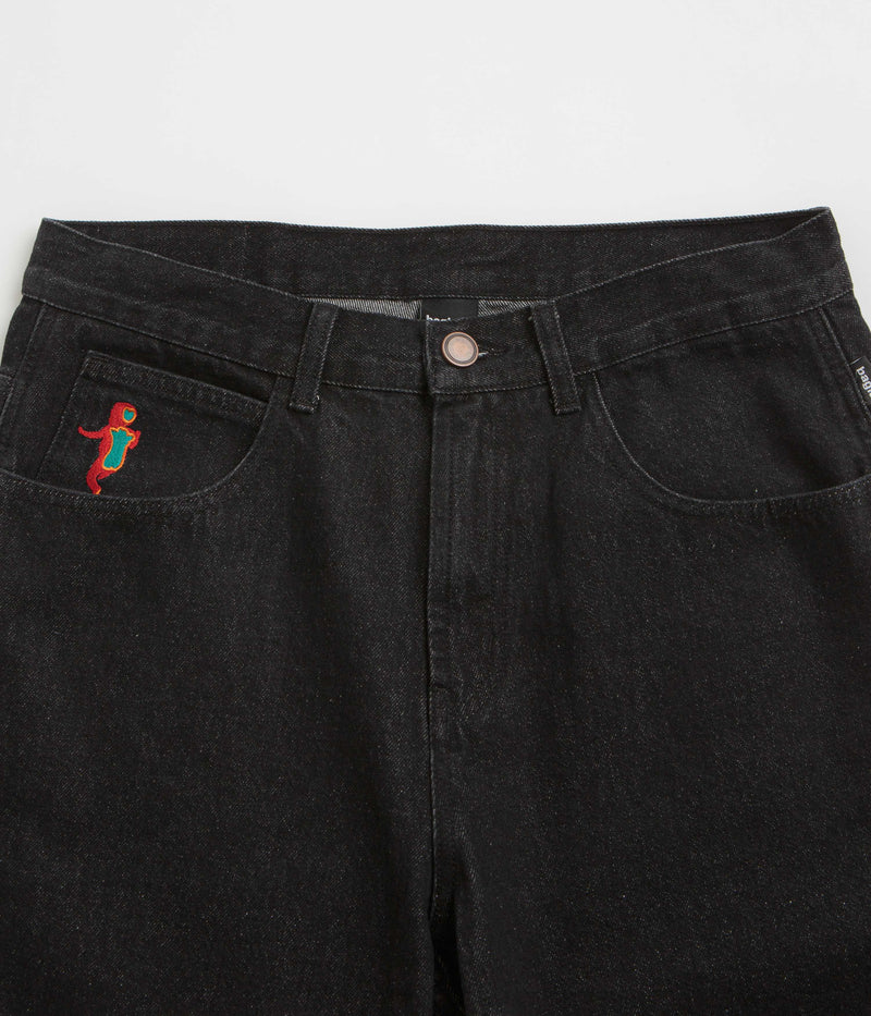 Baglady Warp Denim Shorts in Black