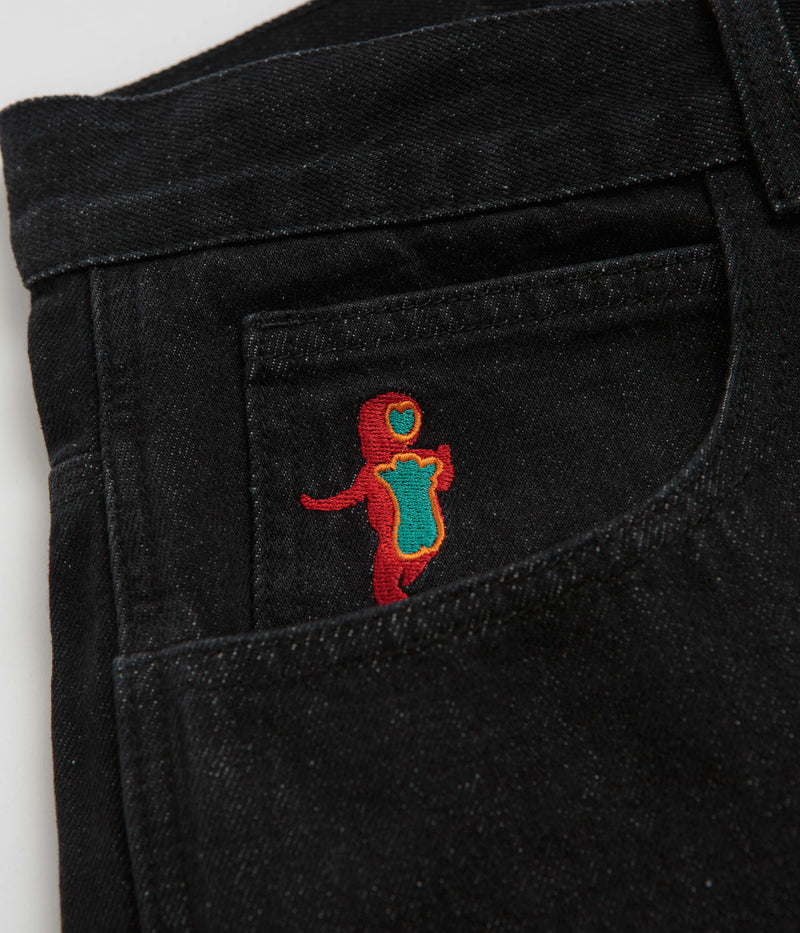 Baglady Warp Denim Shorts in Black