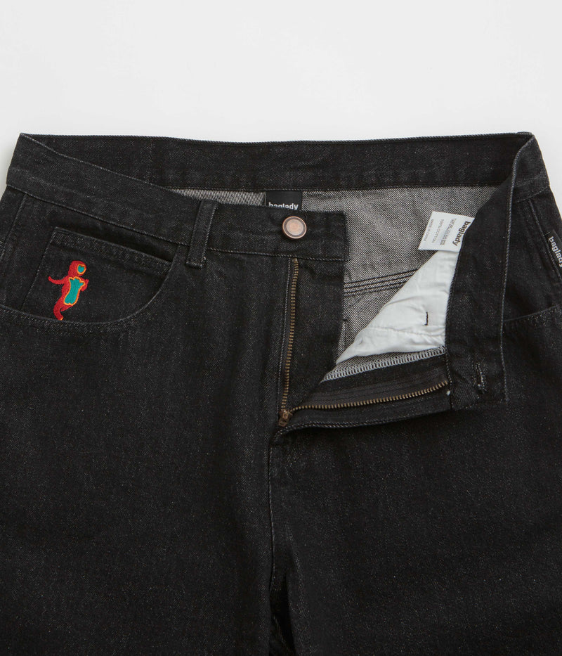 Baglady Warp Denim Shorts in Black