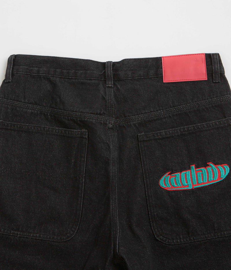 Baglady Warp Denim Shorts in Black