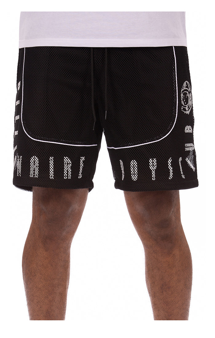 Close Up Front View of the Billionaire Boys Club Next Shorts in Black