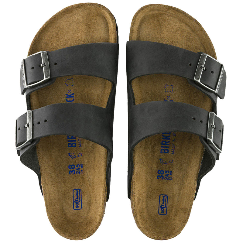 Birkenstock Arizona Soft Footbed Sandals - Black Oiled Leather