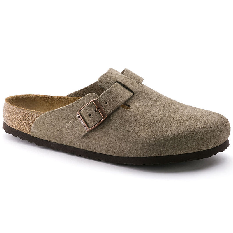 Birkenstock Boston Soft Footbed – Taupe Suede