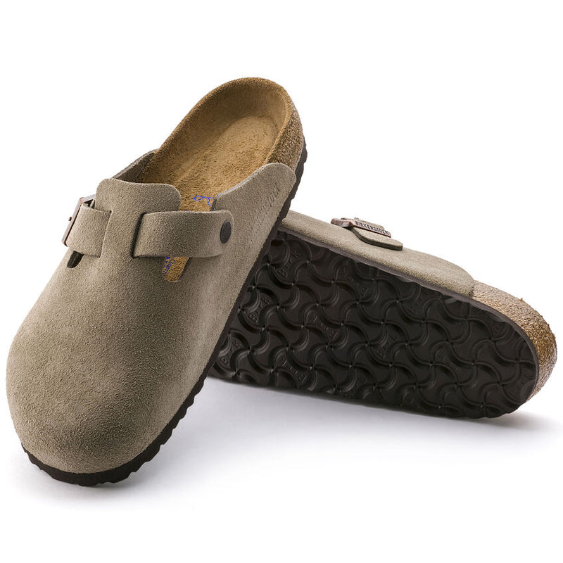 Birkenstock Boston Soft Footbed – Taupe Suede
