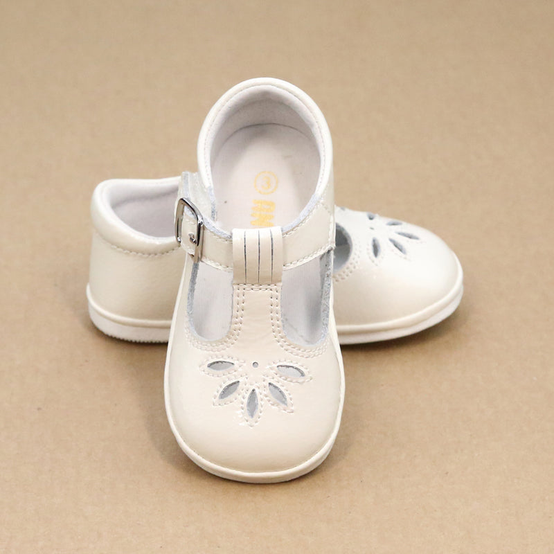 Bridget T-Strap Mary Jane (Baby) Patent Ivory