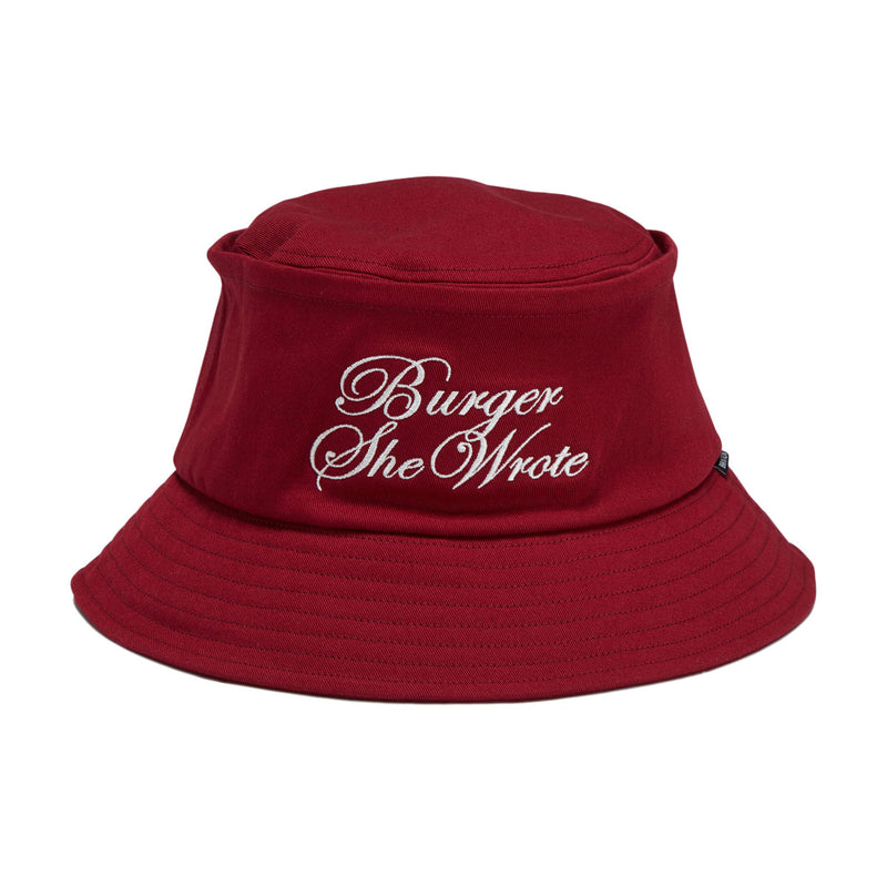 Brixton Burger She Wrote Bucket Hat - Burgundy