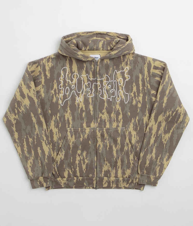 Butter Goods Blotch Zip-Thru Hoodie in Washed Camo