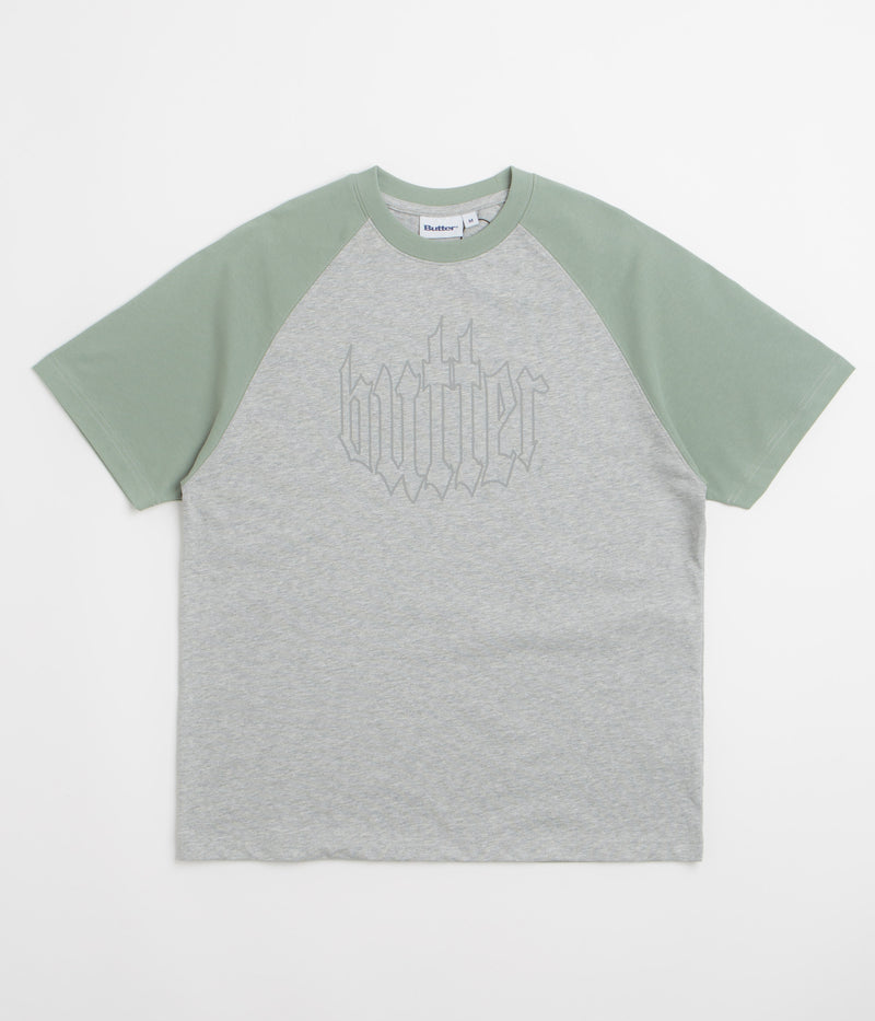 Butter Goods Harvest Raglan T-Shirt in Mint and Heather