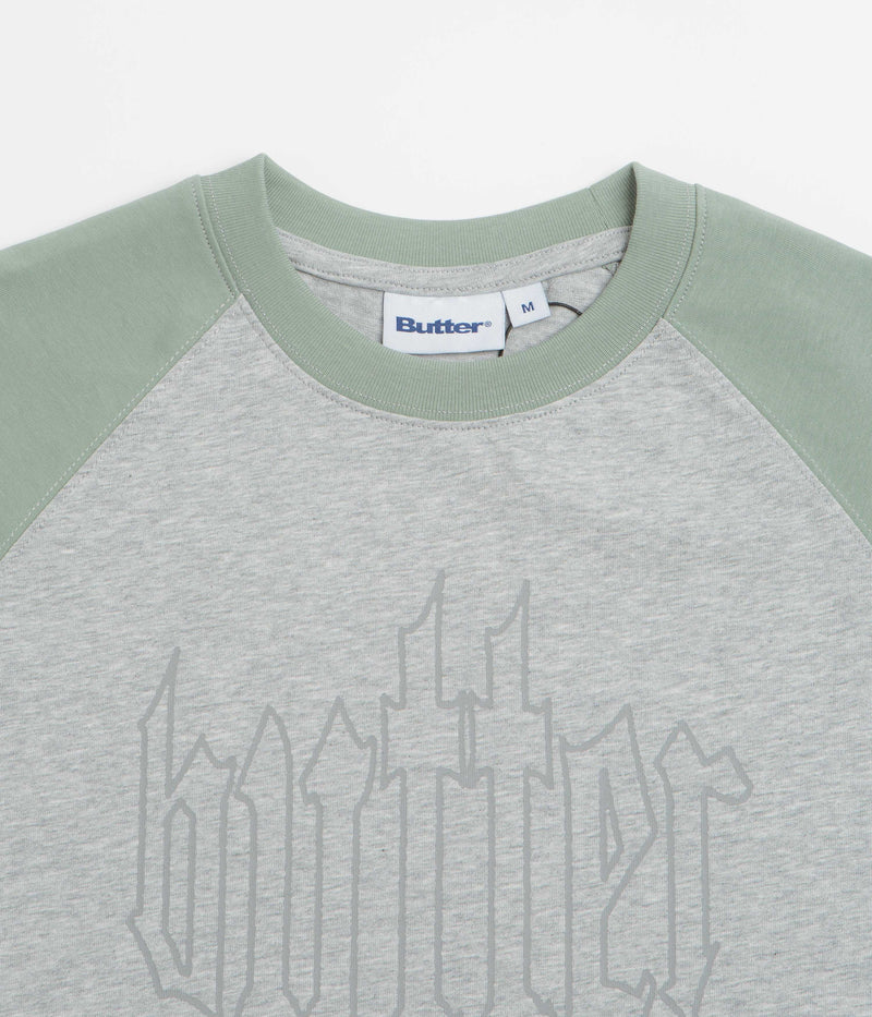 Butter Goods Harvest Raglan T-Shirt in Mint and Heather