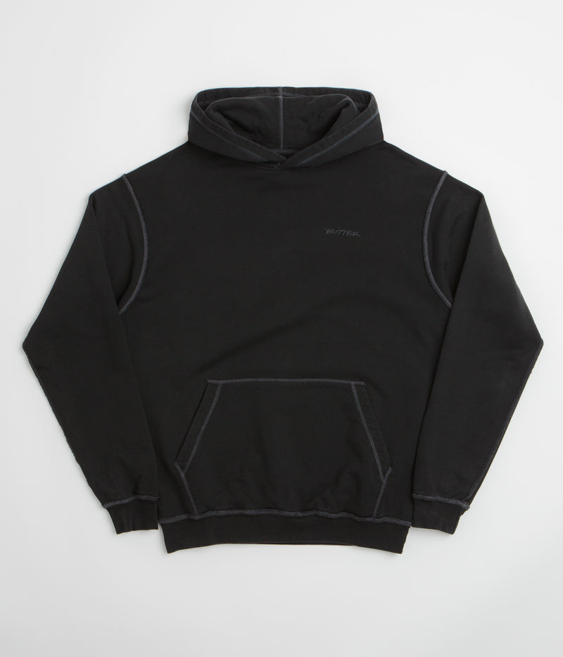 Butter Goods Inside Out Hoodie in Washed Black