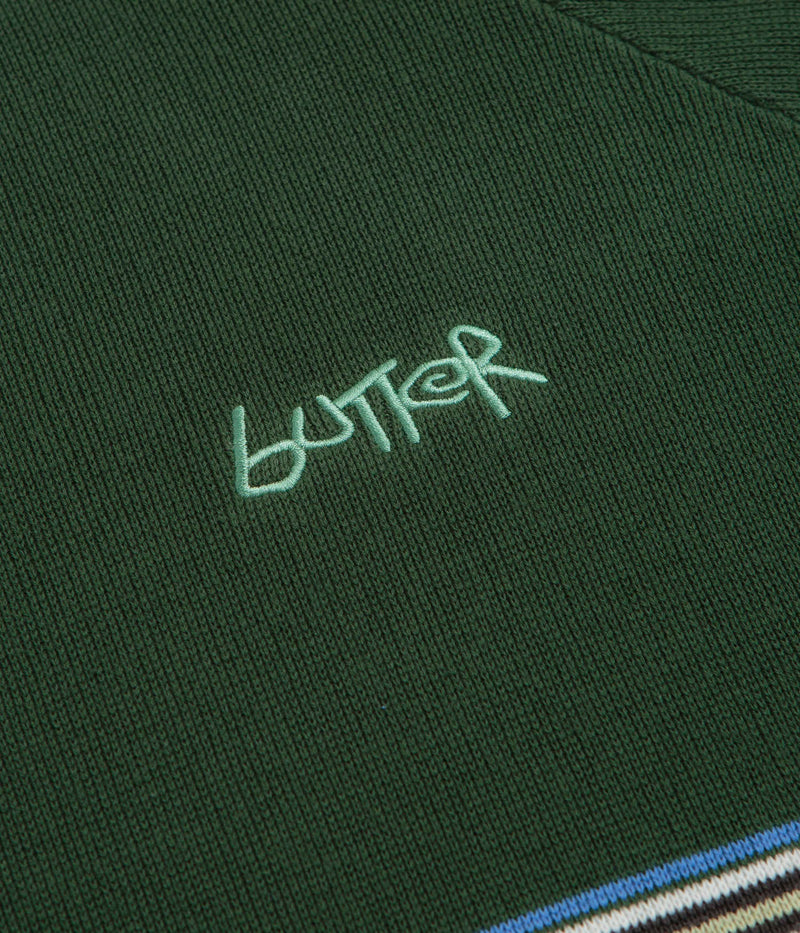 Butter Goods Pier Knit Crewneck Sweatshirt in Moss