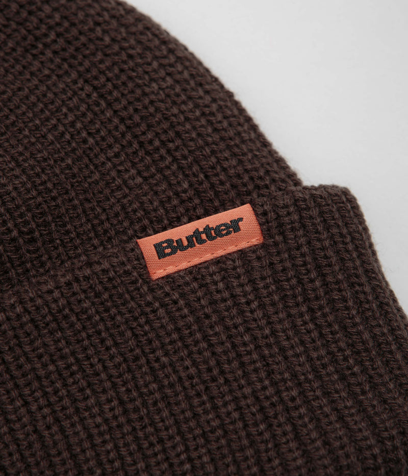 Butter Goods Tall Wharfie Beanie in Chocolate