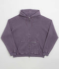 Butter Goods Waffle Zip-Thru Hoodie in Urchin Overdye