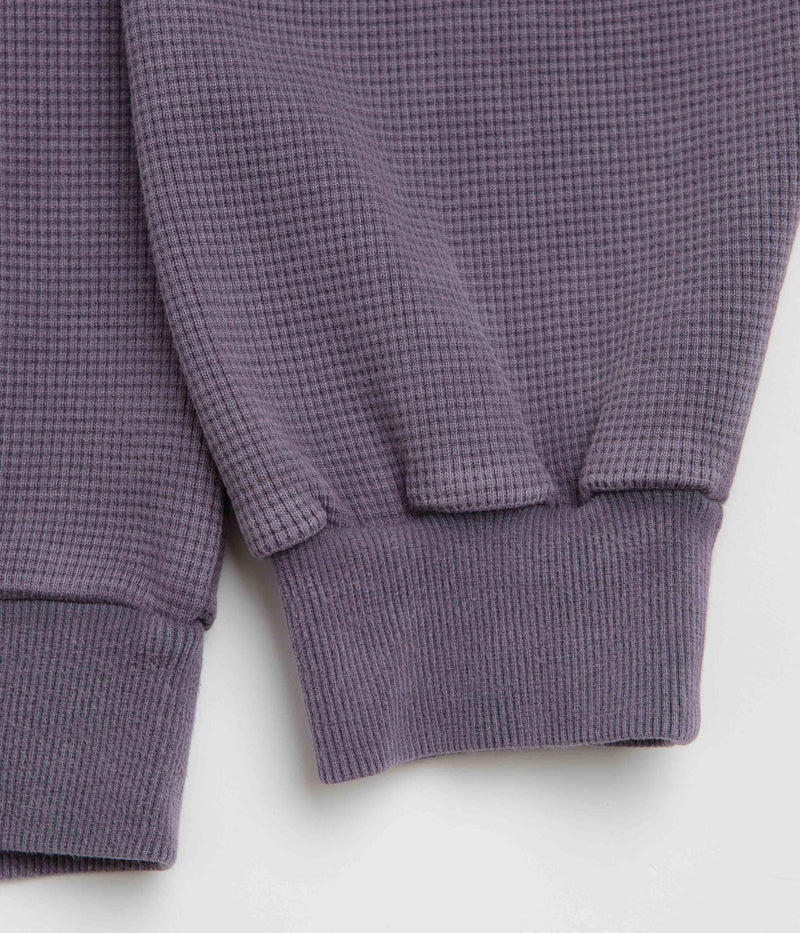 Butter Goods Waffle Zip-Thru Hoodie in Urchin Overdye